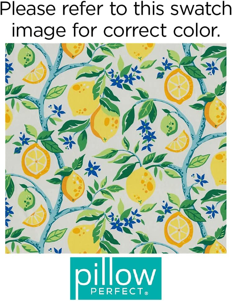 Outdoor/Indoor Lemon Tree Yellow Chair Pads, 17” X 17.5”, Pack of 2