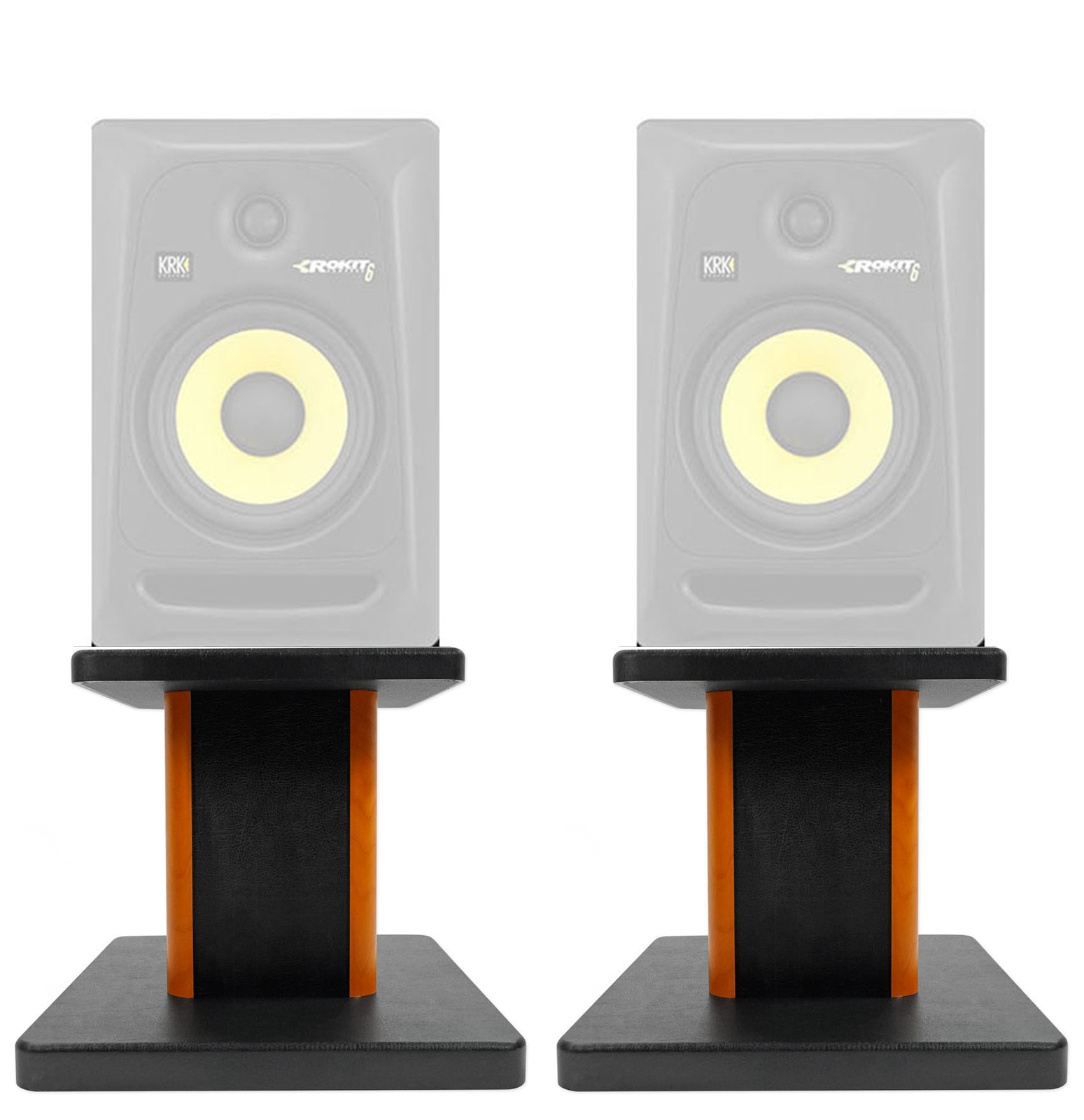 Rockville 8” Wood Studio Monitor Speaker Stands For KRK ROKIT 6 G3 Monitors