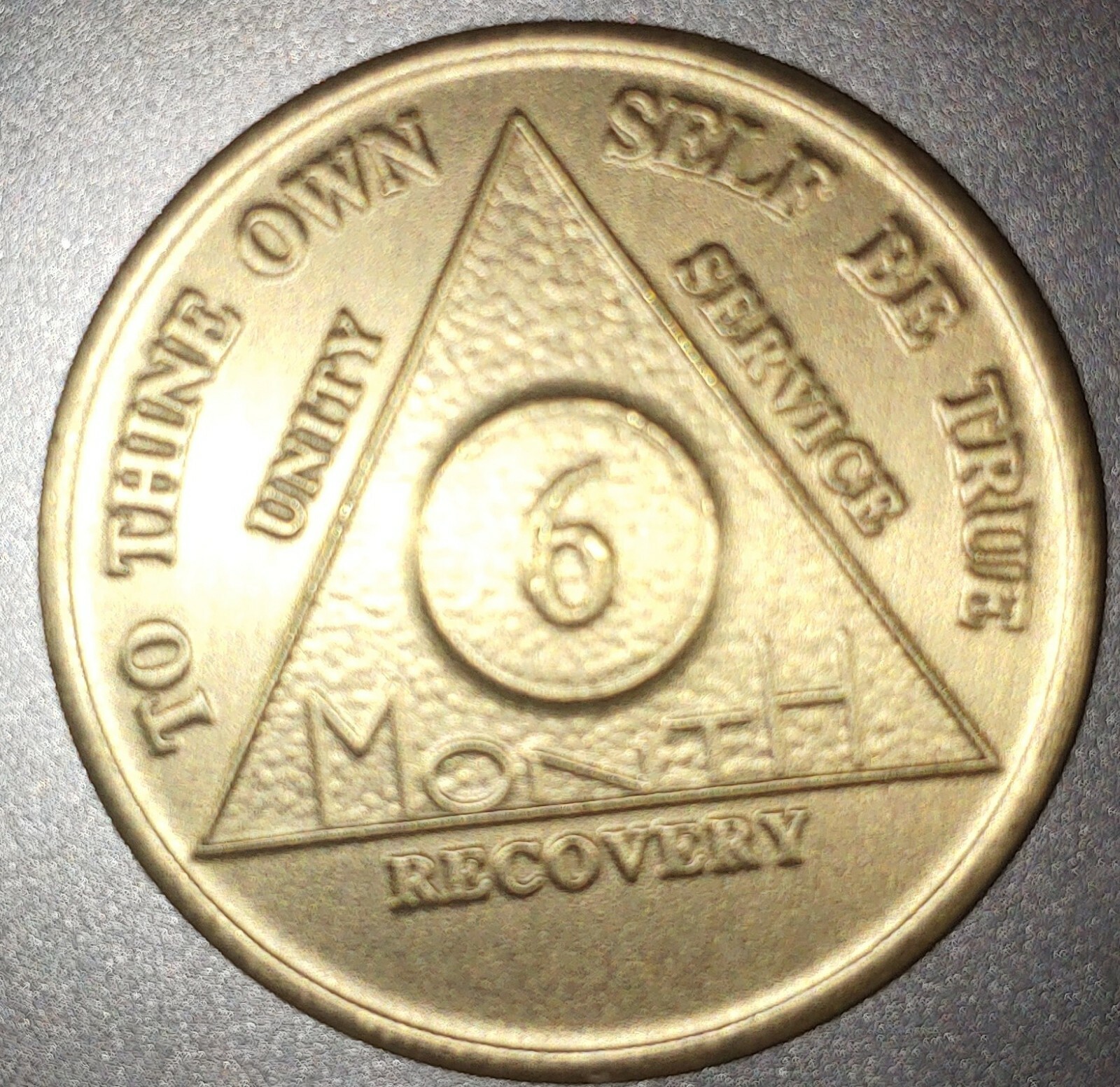 Alcoholics Anonymous AA 6 Month Bronze Medallion Coin Chip Token Sobriety Sober