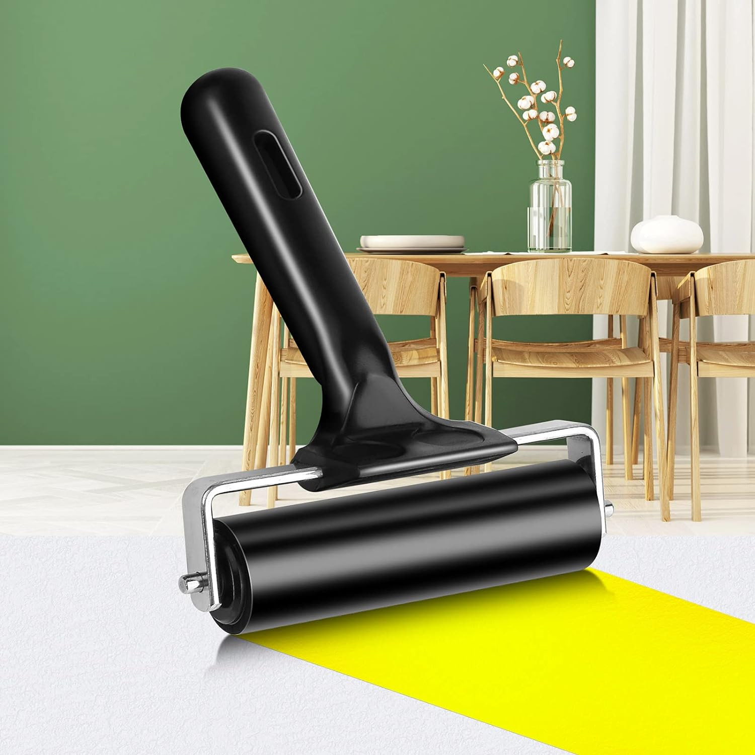 6 Inch Rubber Roller Tool, Rubber Brayer Roller for Printmaking by