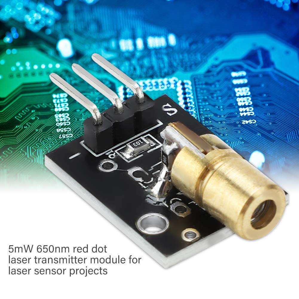 4 Pcs 3 Pin 650nm Red Transmitter Module Dot Diode Copper Head Sensor Module For