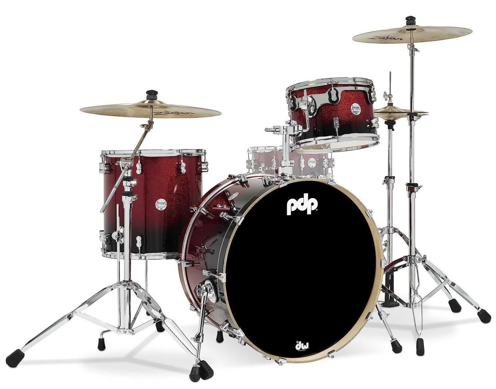 Pacific Drums & Percussion PDP Concept Maple 3-Piece Rock, Red/Black Fade...