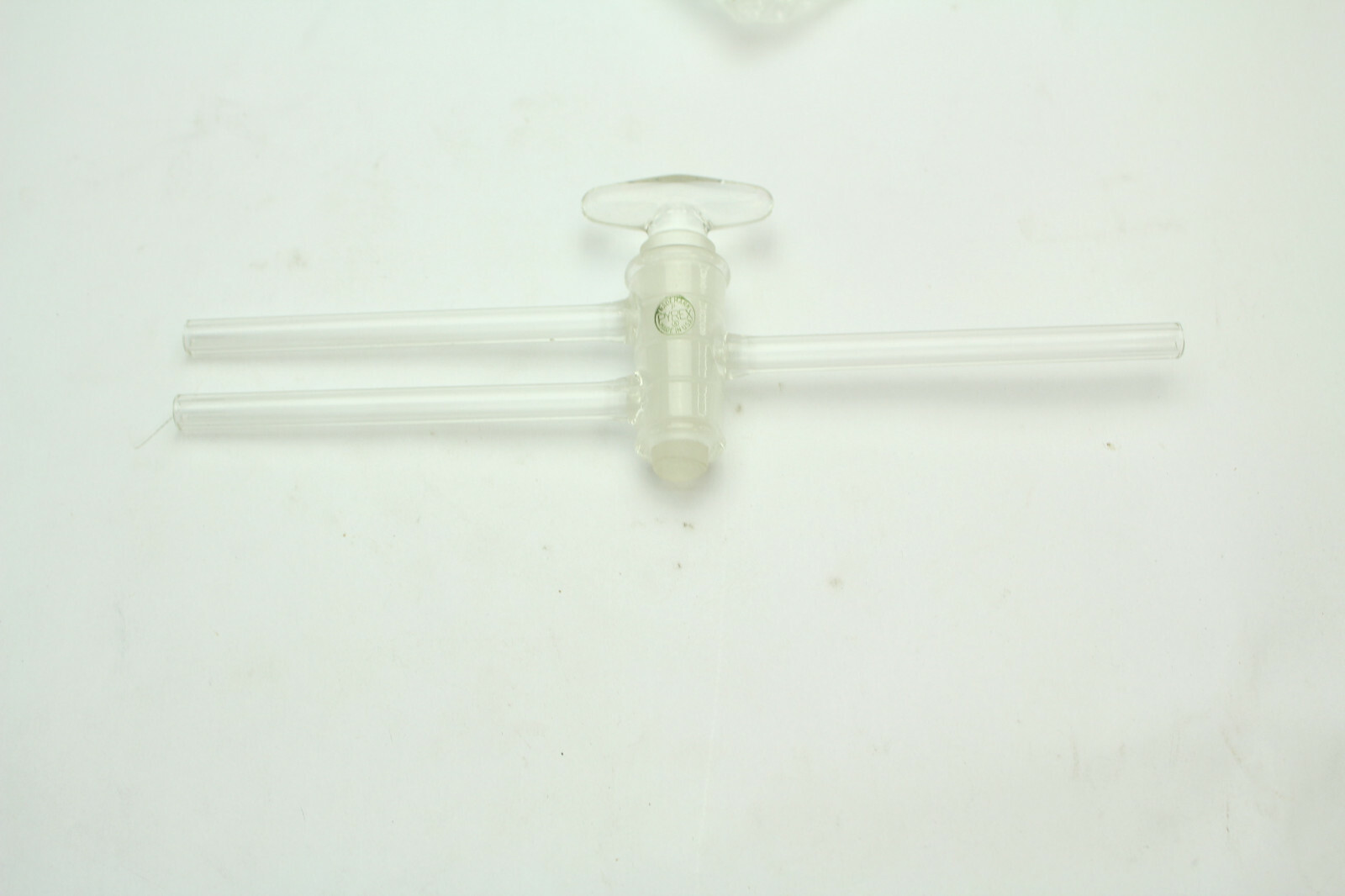 Pyrex 3MM 3-Way Straight Glass Stopcock with Glass Plug New