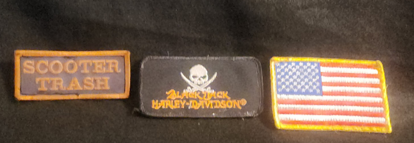 Harley Davidson Patch Lot of 3 Vintage  Embroidery Iron-On Patches American Flag