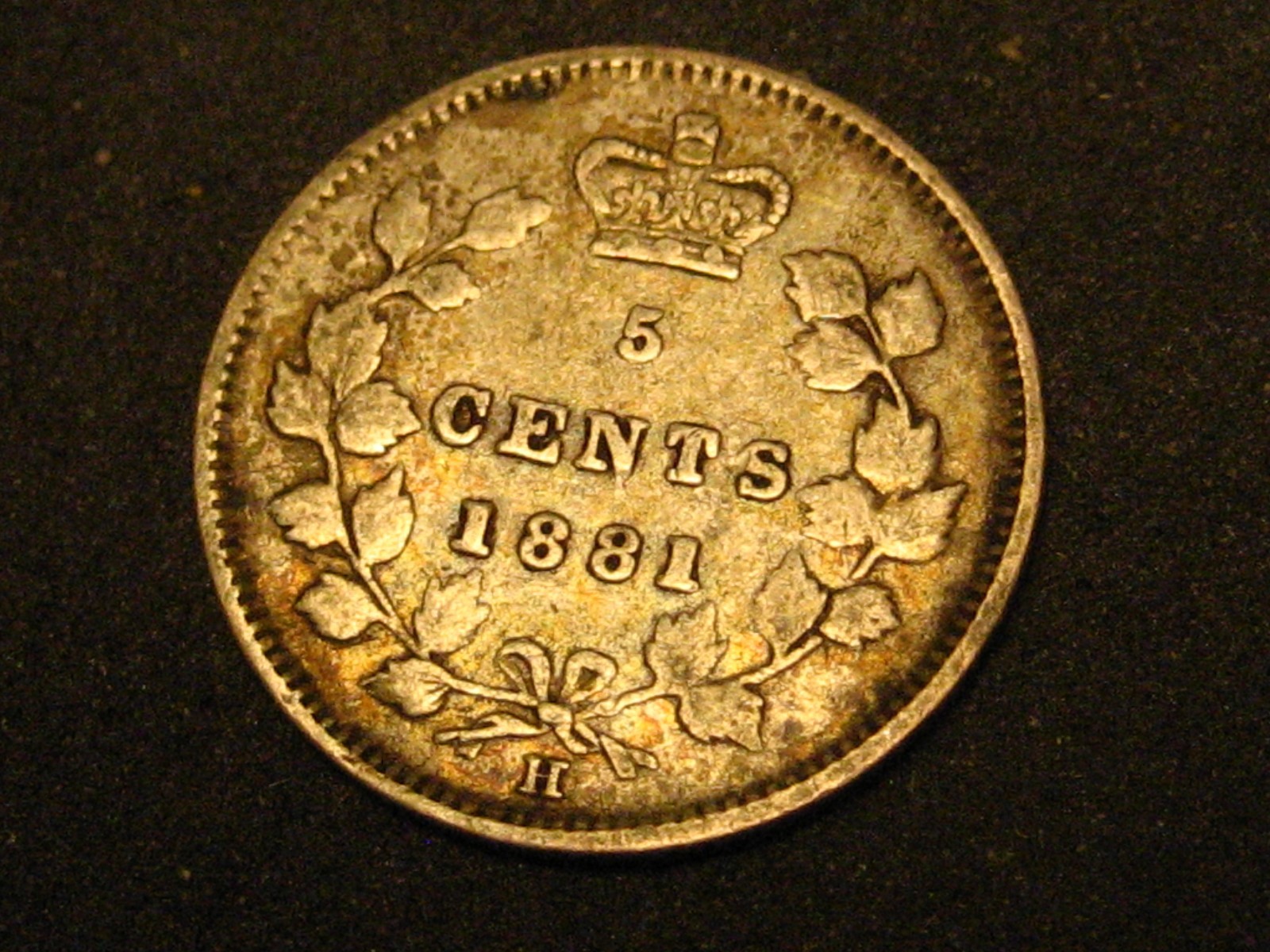 1881 H Canadian 5 Cent Silver VF #2