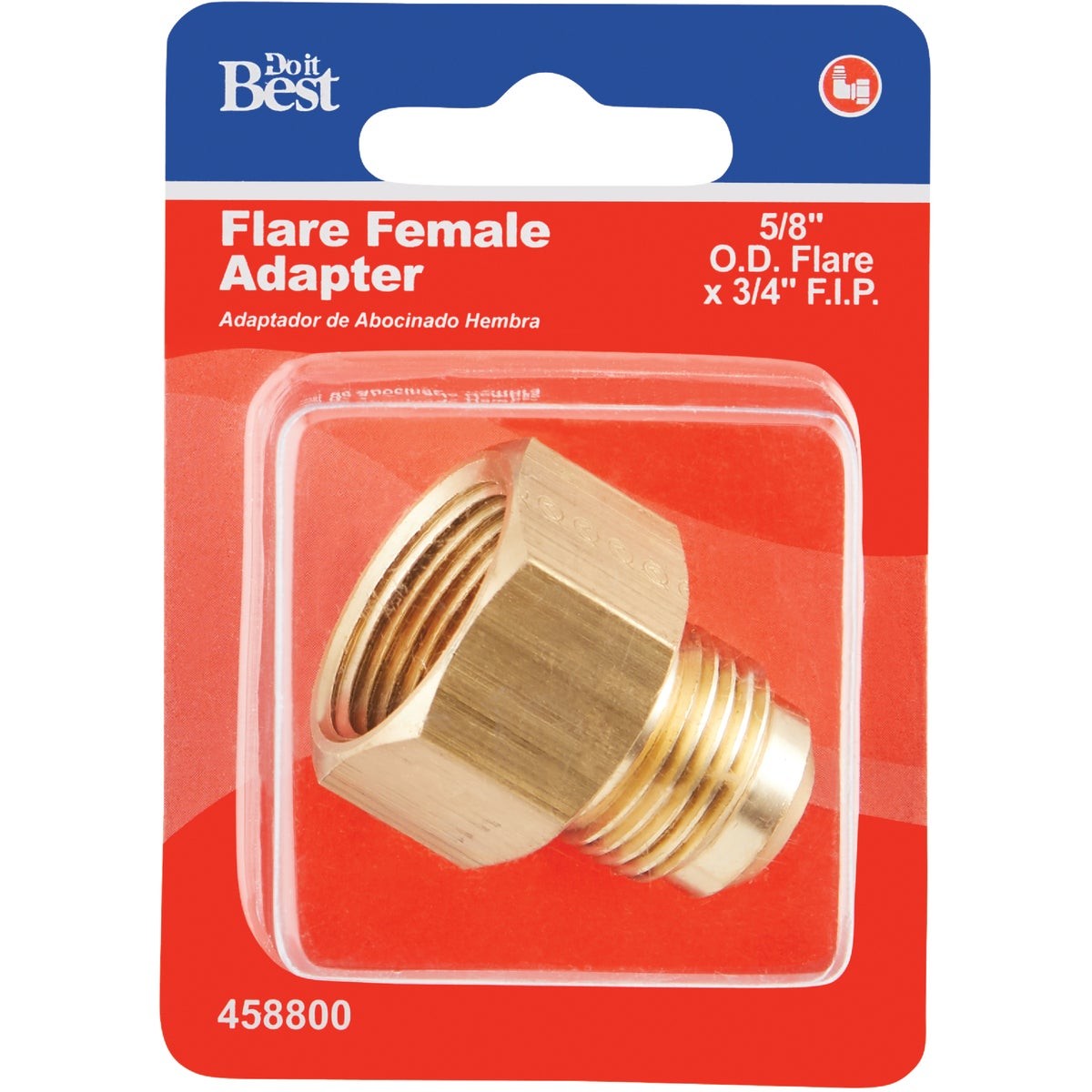 Do it 5/8 In. x 3/4 In. Brass Female Flare Adapter 458800 SIM Supply, Inc.