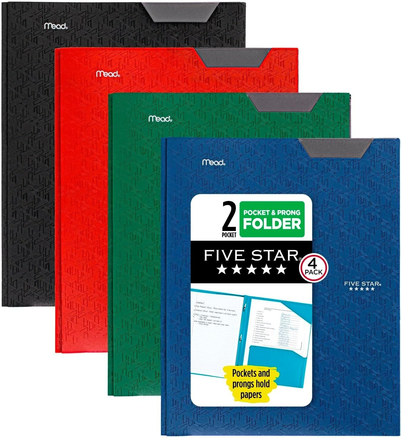 Plastic Folder 4 Pack - Water-Resistant & Eco-Friendly for School & Office Use