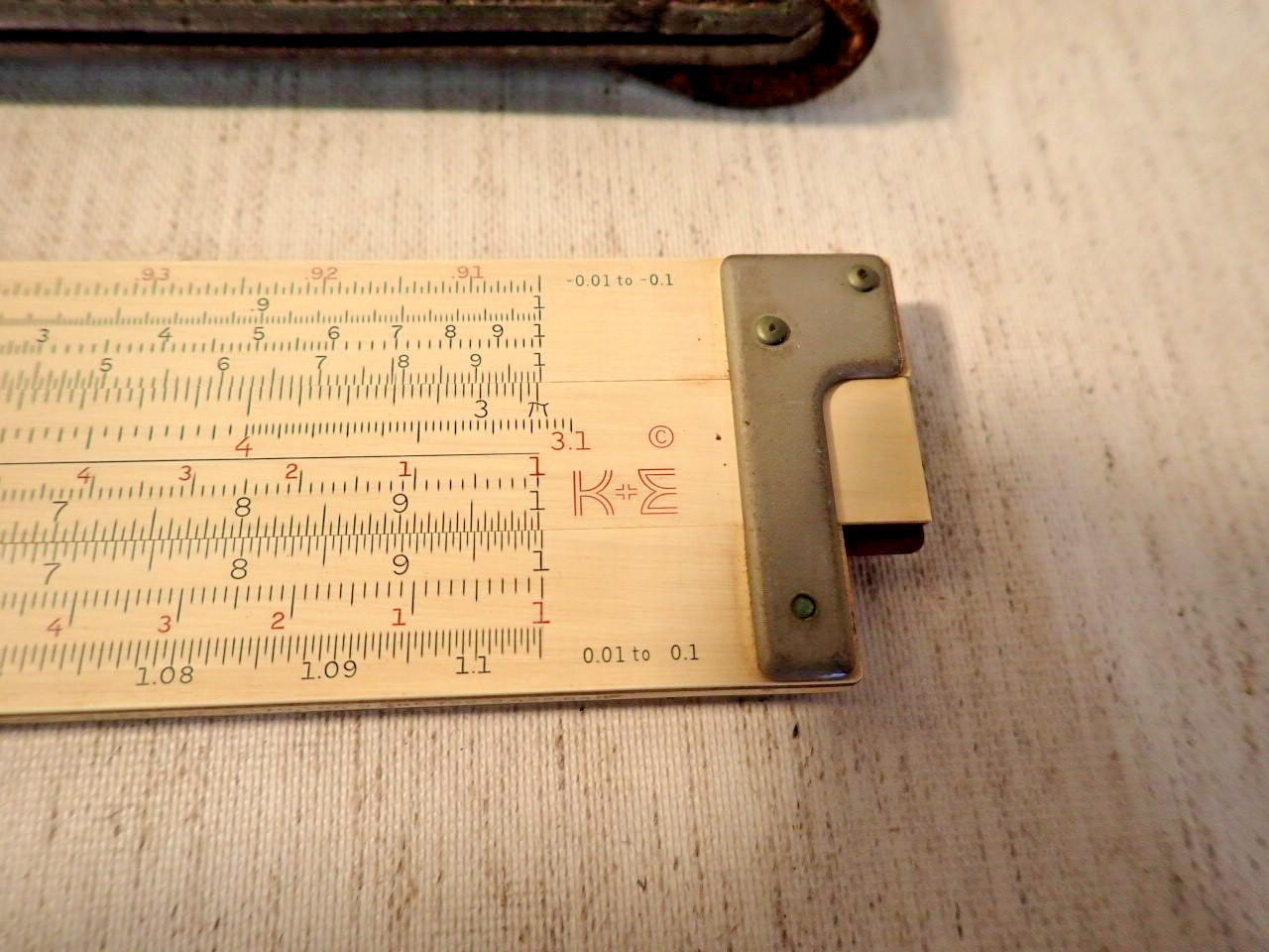 K-E Keuffel & Esser 4081-3 Log Log Duplex Decitrig Slide Rule c1947 Leather Case