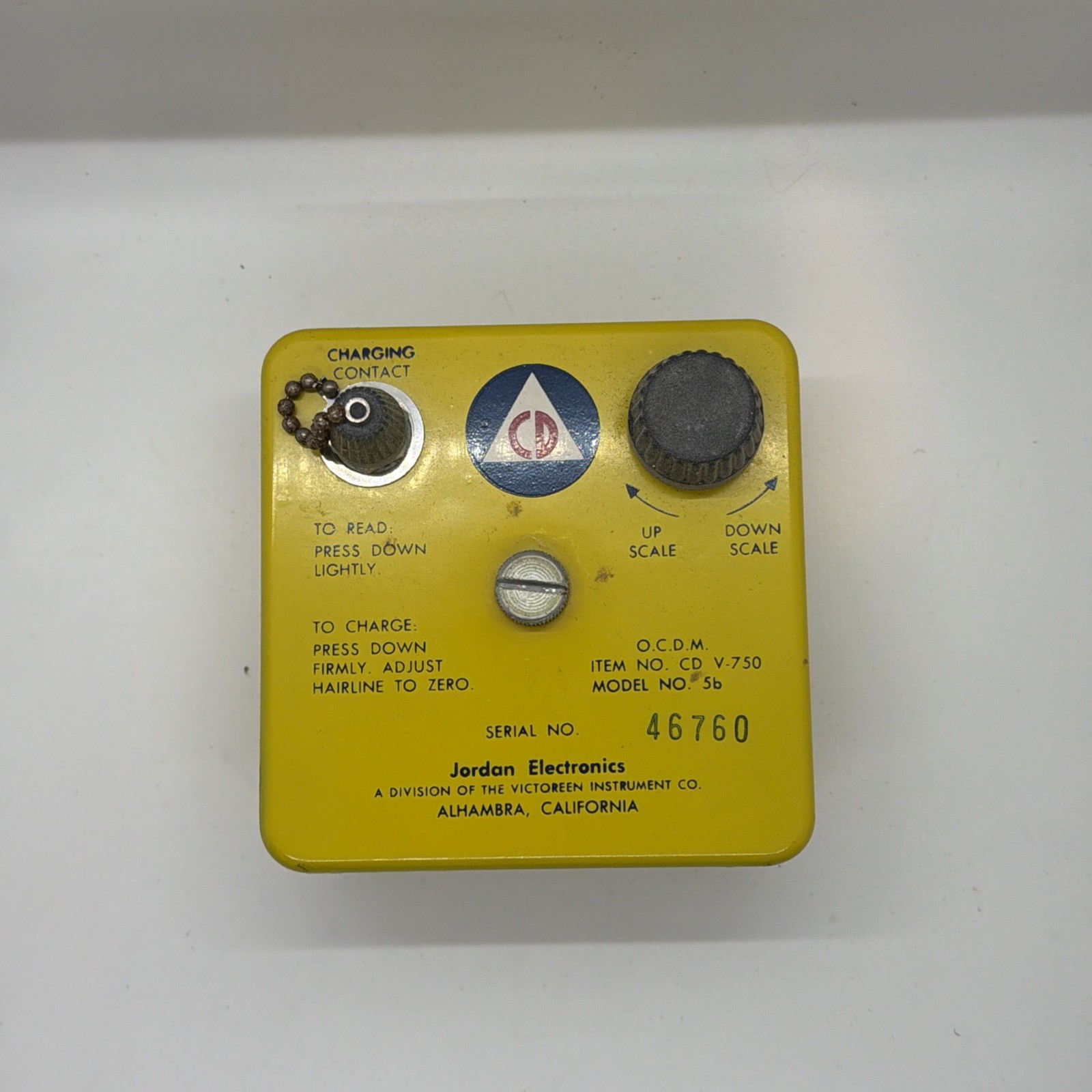 Veg Jordan Electronics Civil Defense CD V-750 Model 5b Dosimeter Charger Manual