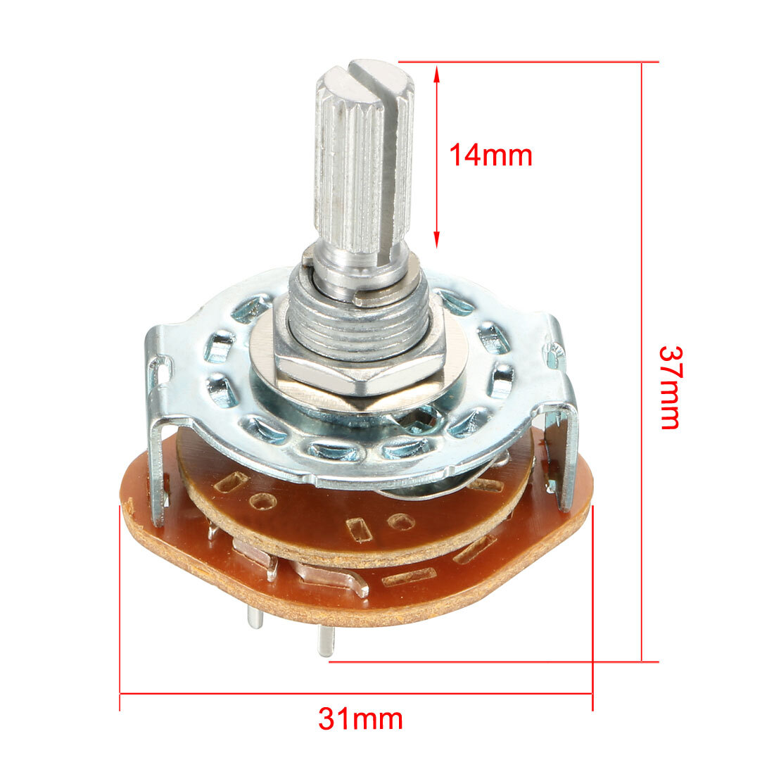 5pcs 2P4T 2 Pole 4 Position Selectable Single Deck Band Channel Rotary Switch
