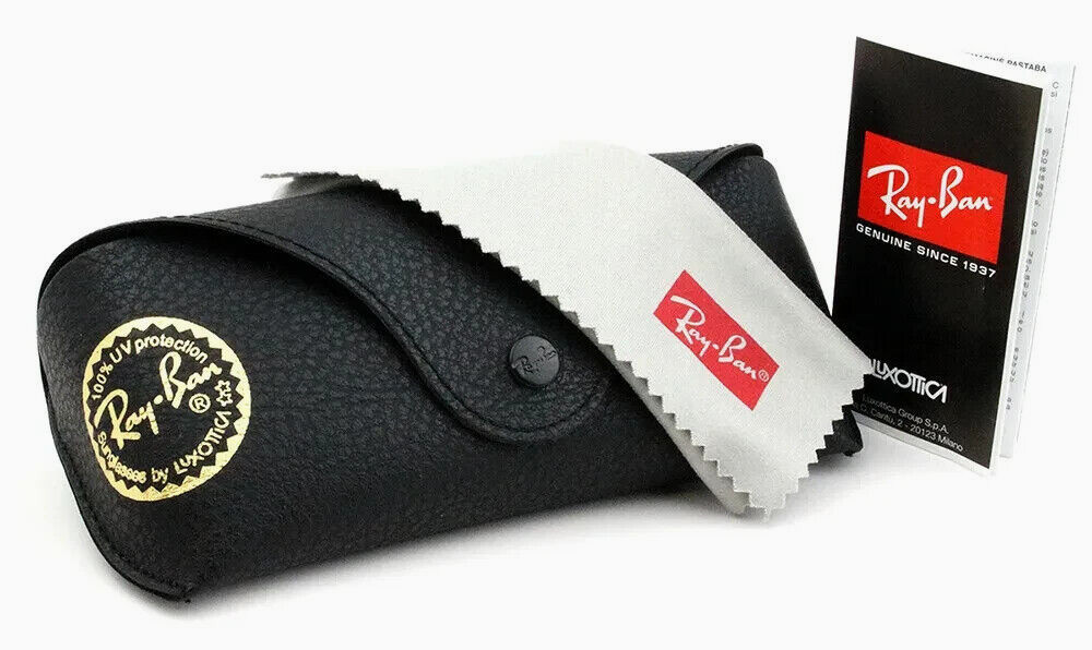 NEW Ray ban Black Leather Pouch Universal Soft Sunglasses Case /Cleaning Cloth