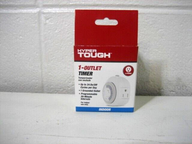 Hyper Tough Analog Indoor Grounded Timer Single Outlet 15 Amp New