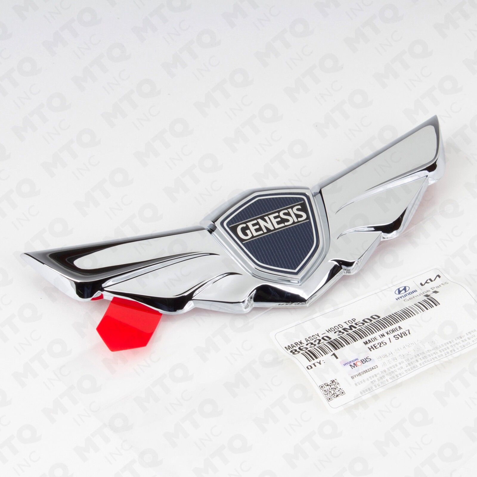 08-14 Hyundai Genesis Sedan GENUINE OEM Hood Wing Emblem *NO TABS* 86320-3M500