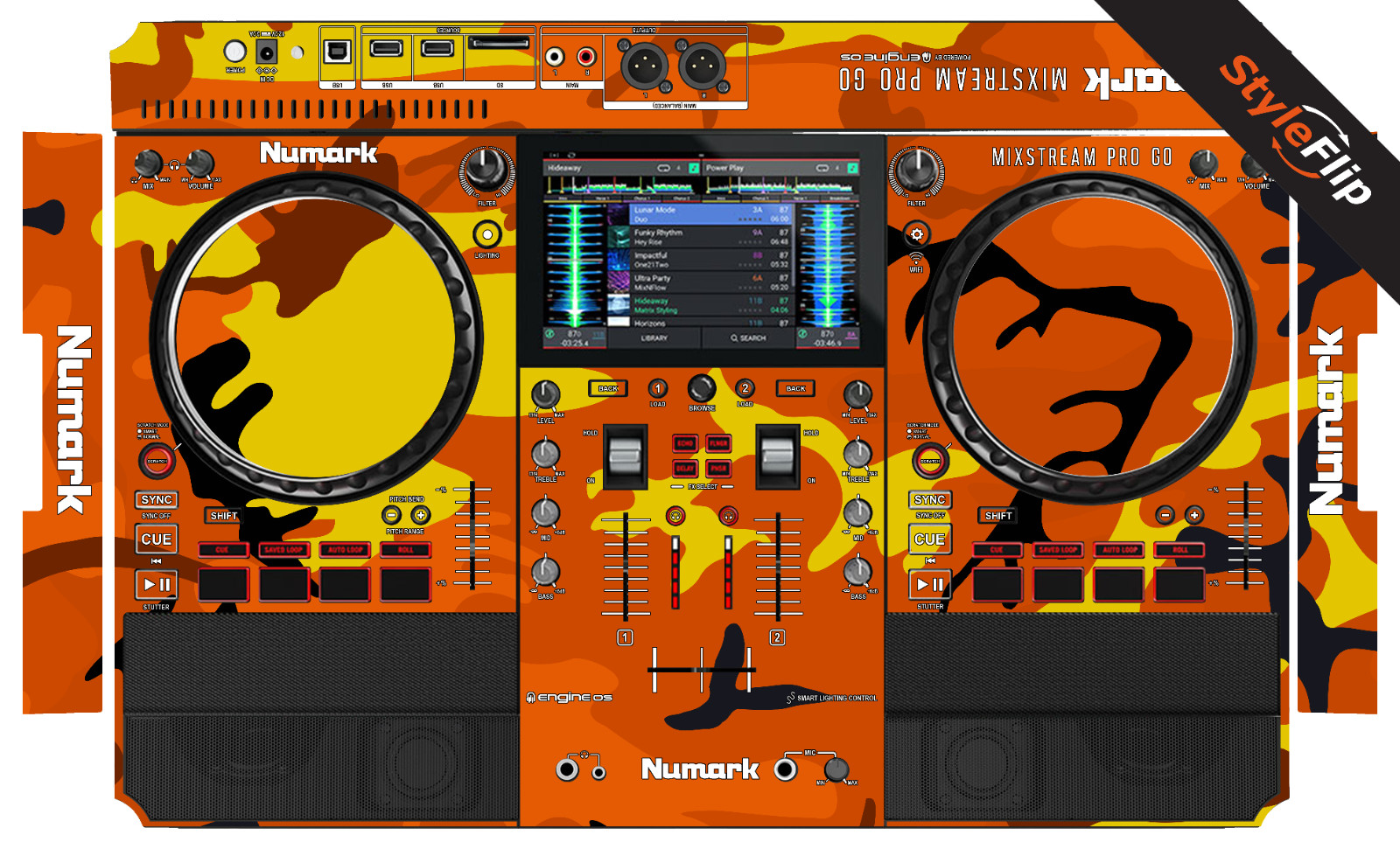 Numark Mixstream Pro Go Skin | Orange Camo | Protective Decal | StyleFlip Skins