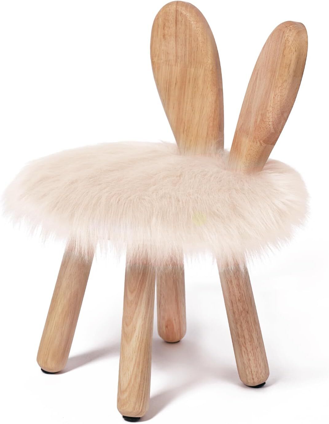 Wooden Toddler Chair Rabbit Stool Suitable for A Variety of Color Rest White