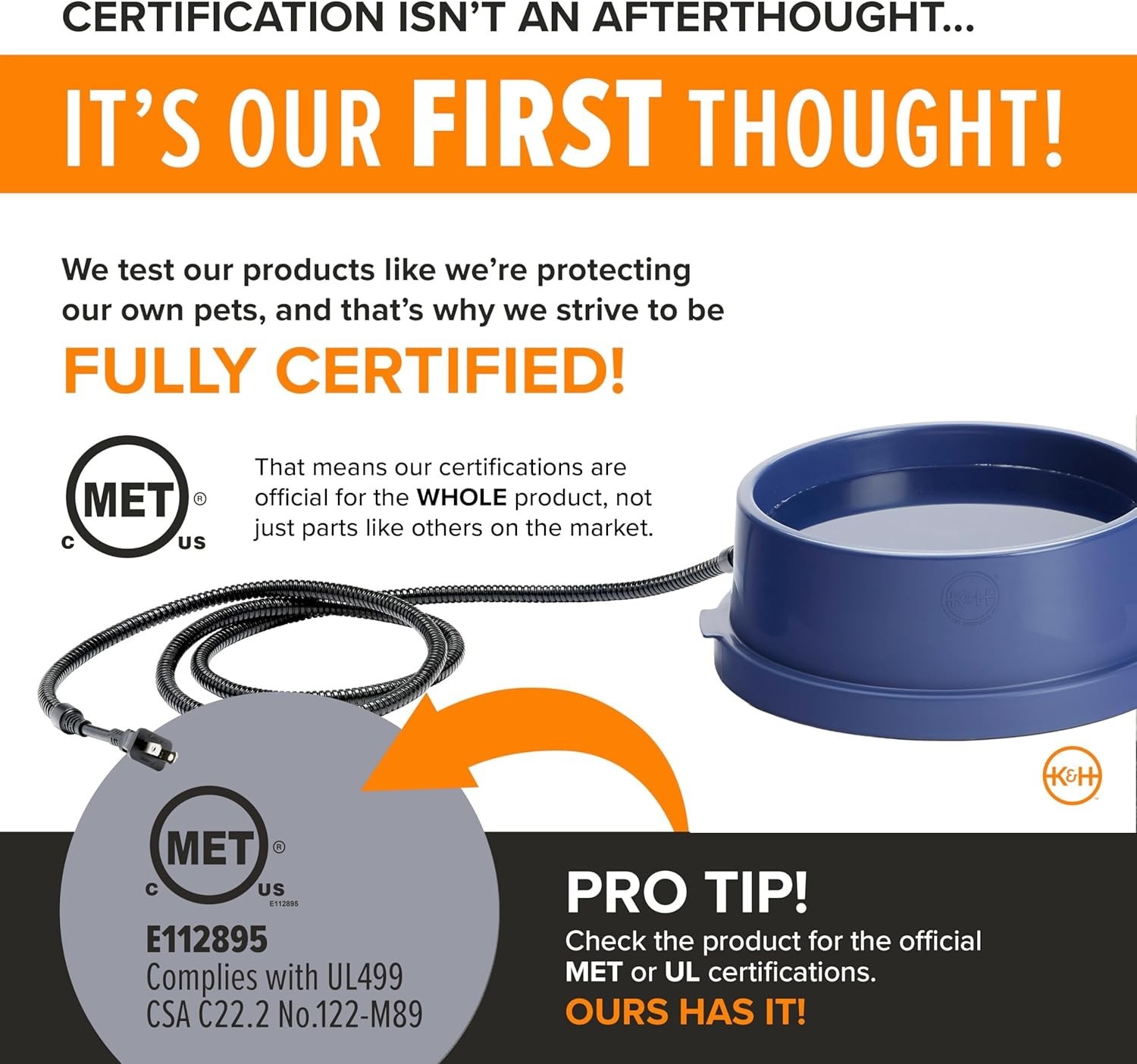 Anti-Freeze Heated Pet Bowl, 96 Ounces, Ideal for Cold Weather Conditions
