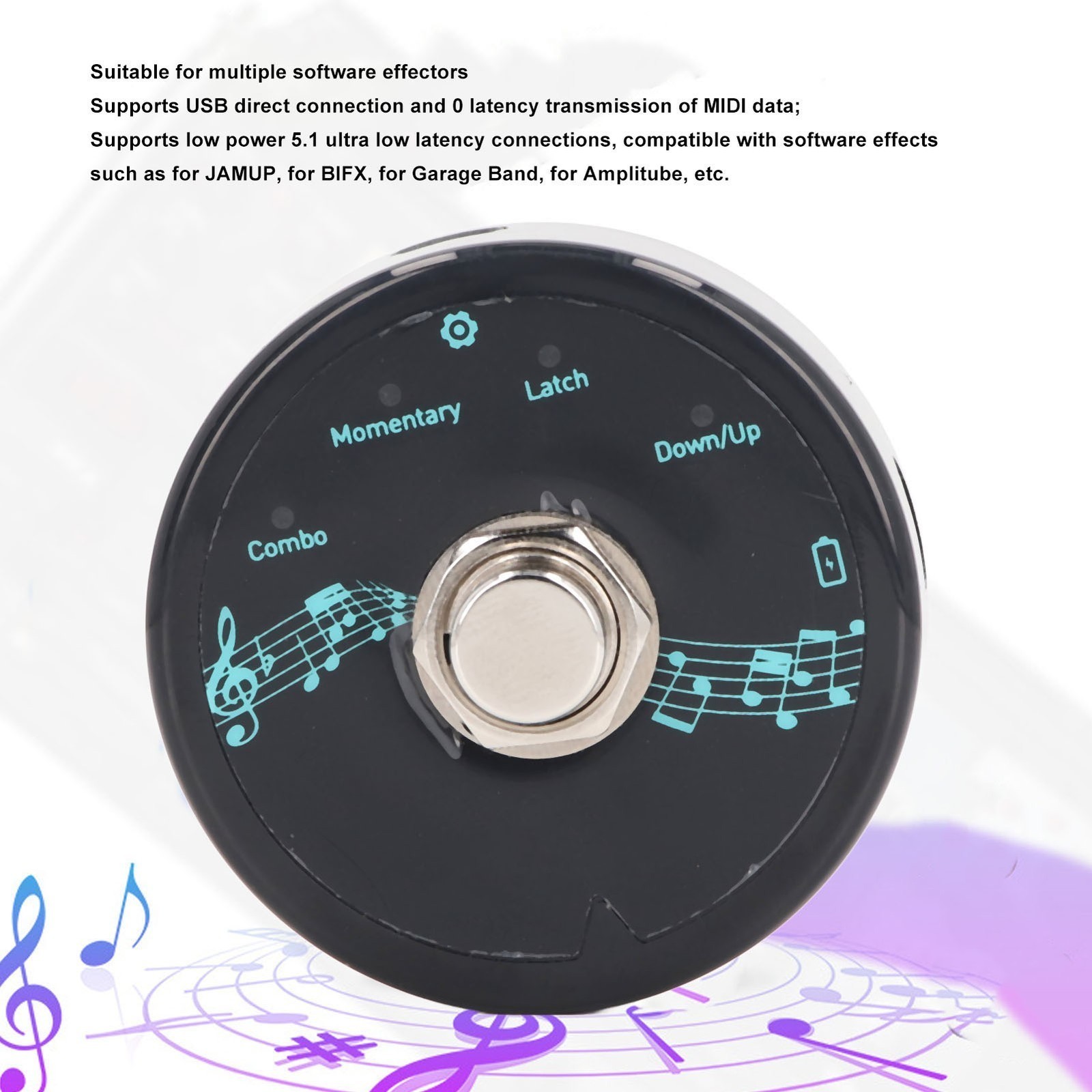 BT 5.1 MIDI Foot Controller Wireless Multifunctional USB MIDI Controller