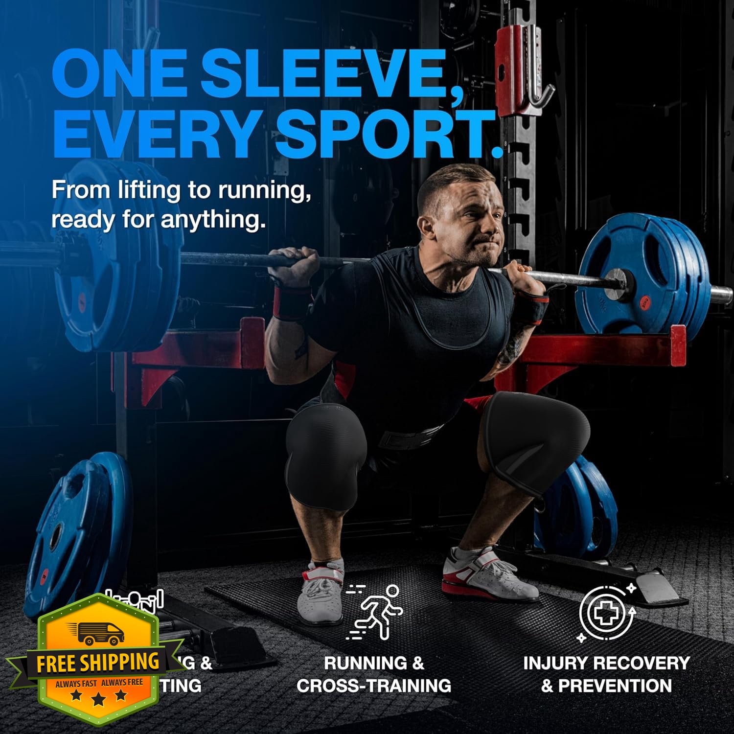 Modvel 7mm Knee Sleeves Pair Weightlifting Powerlifting Squats