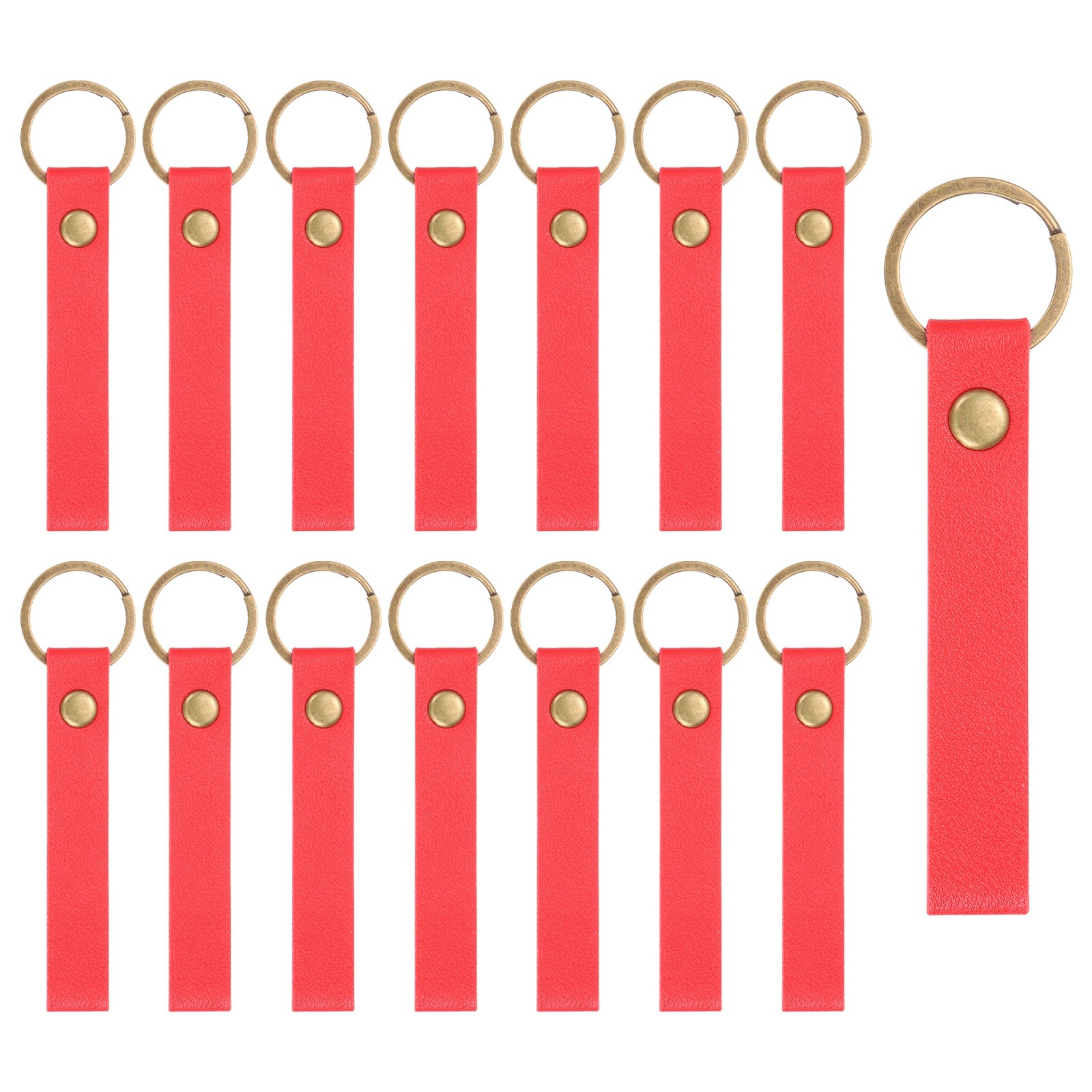 20 Pcs PU Leather Laser Engraving Keychain Blanks (Red, 4.5" x 0.6")