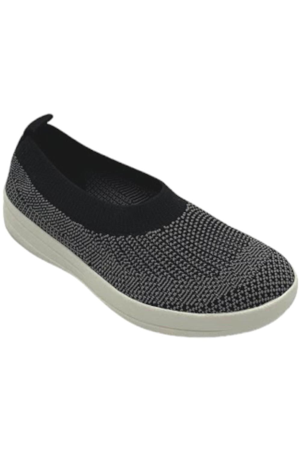 FitFlop UBERKNIT Slip On Ballet Flat Charcoal/Black