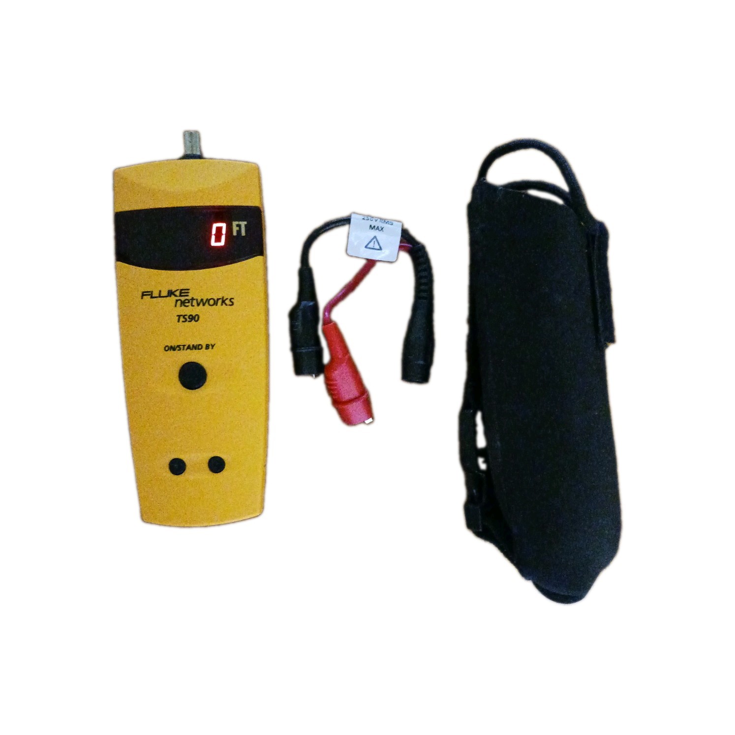 Fluke Networks TS90 Cable Fault Finder Tester w/ Leads & Carrying Case Tested