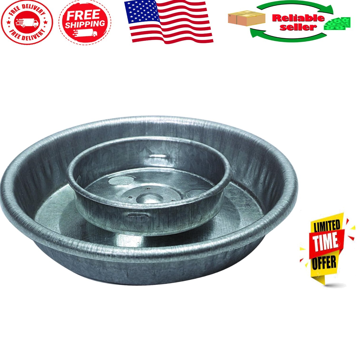 Durable Baby Chick Waterer Base - 1 Quart Gravity Feed Jar for Safe Hydration