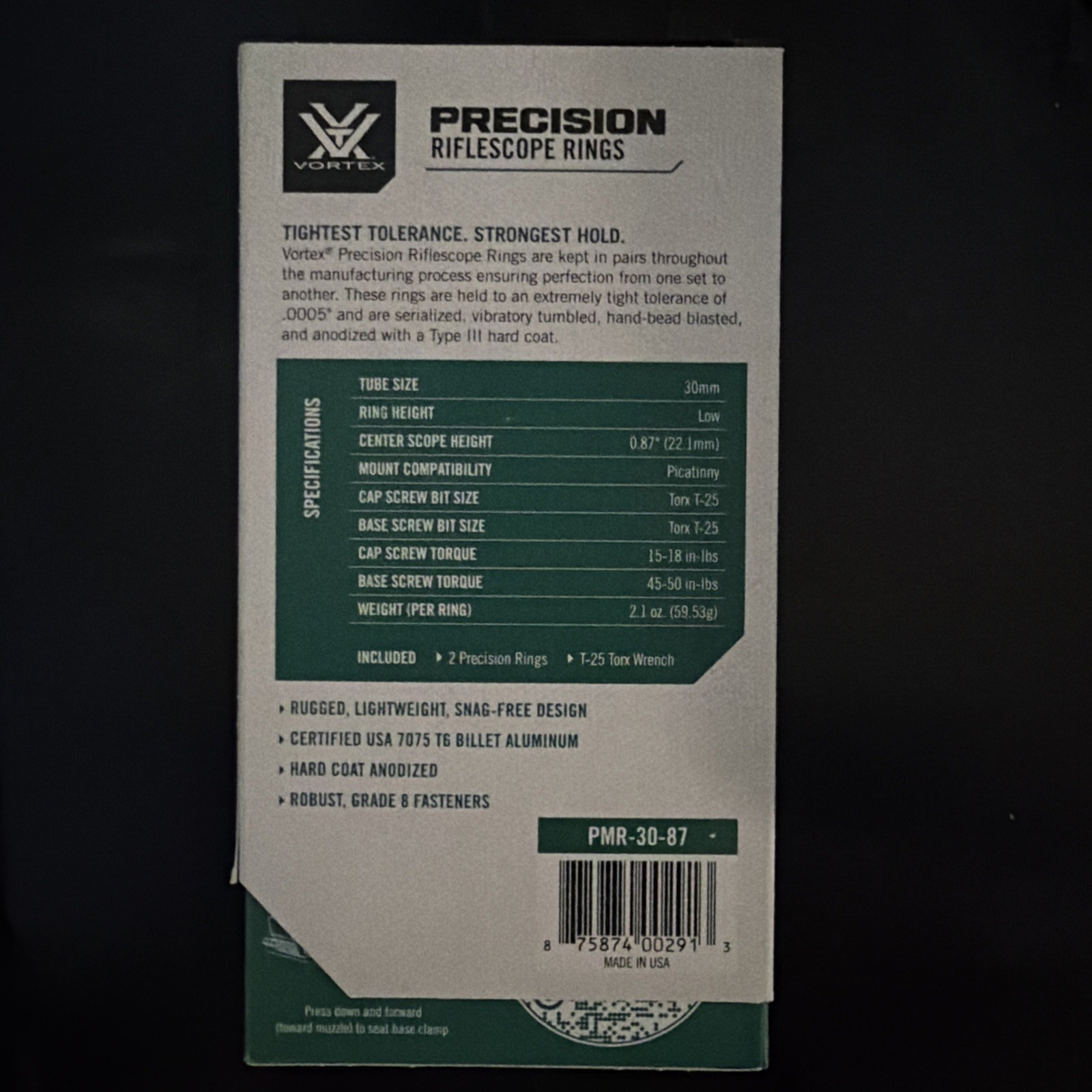 Vortex Precision Matched Rings (PMR-30-87)
