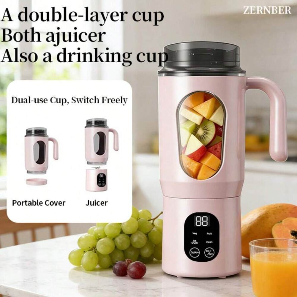 Portable Personal Juicer with LED Display – USB & DC Powered Blender