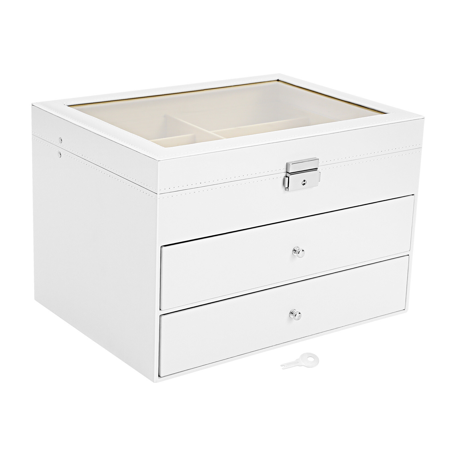 24 Slots Glasses Box Display Storage Case Organizer PU For Sunglasses White
