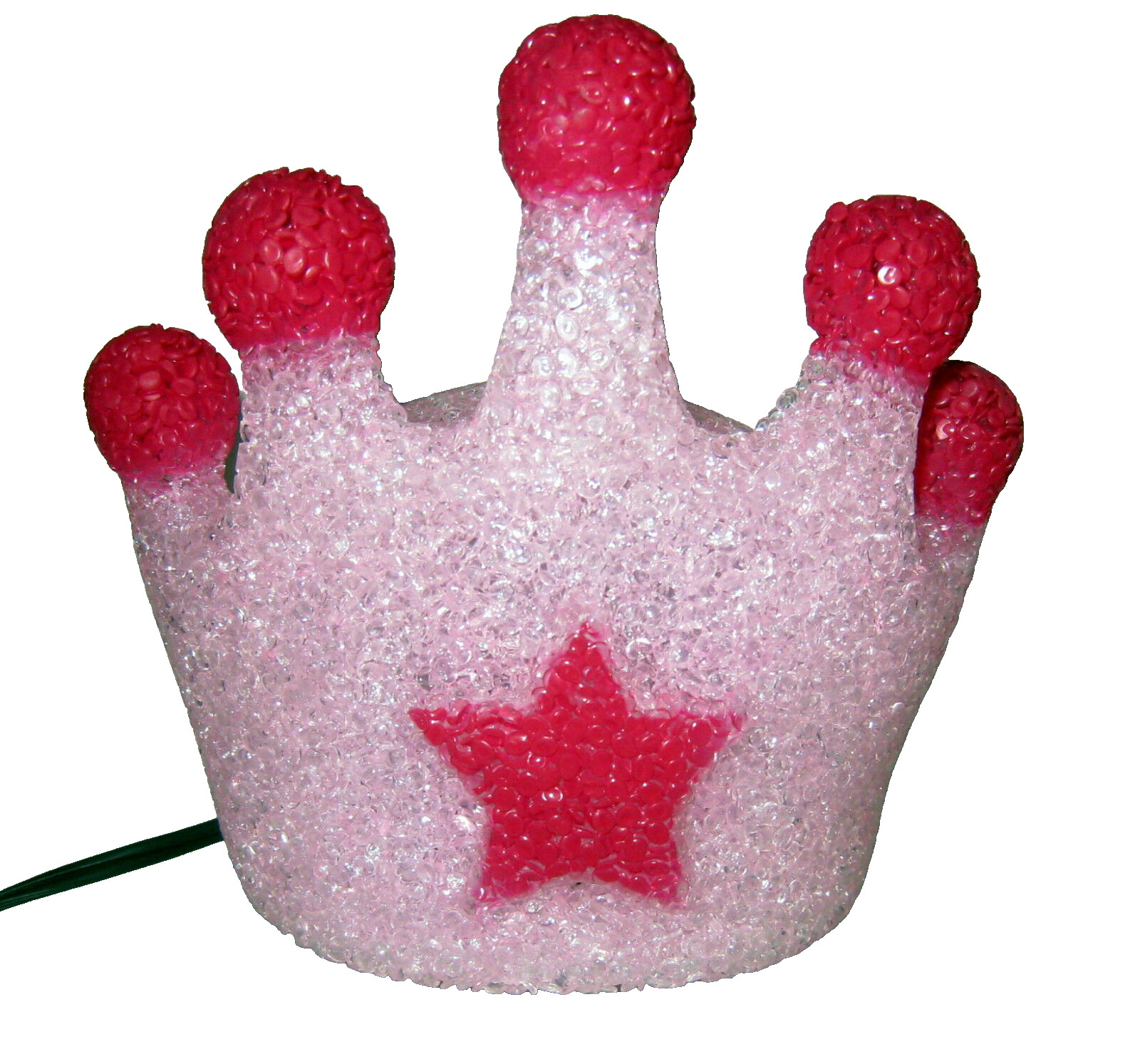 New Pink Crown EVA Desk Table Shelf Glow Lamp Night Light Crowns