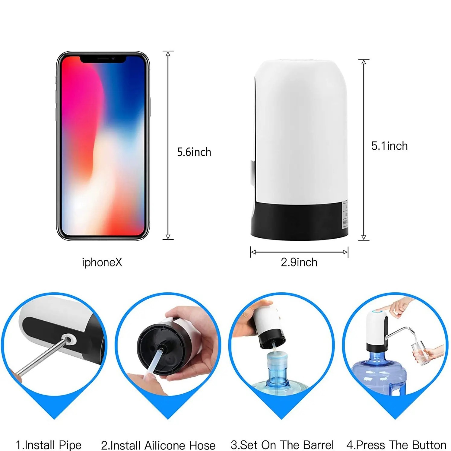 Water Bottle Switch Pump Electric Automatic Universal Dispenser USB Charging