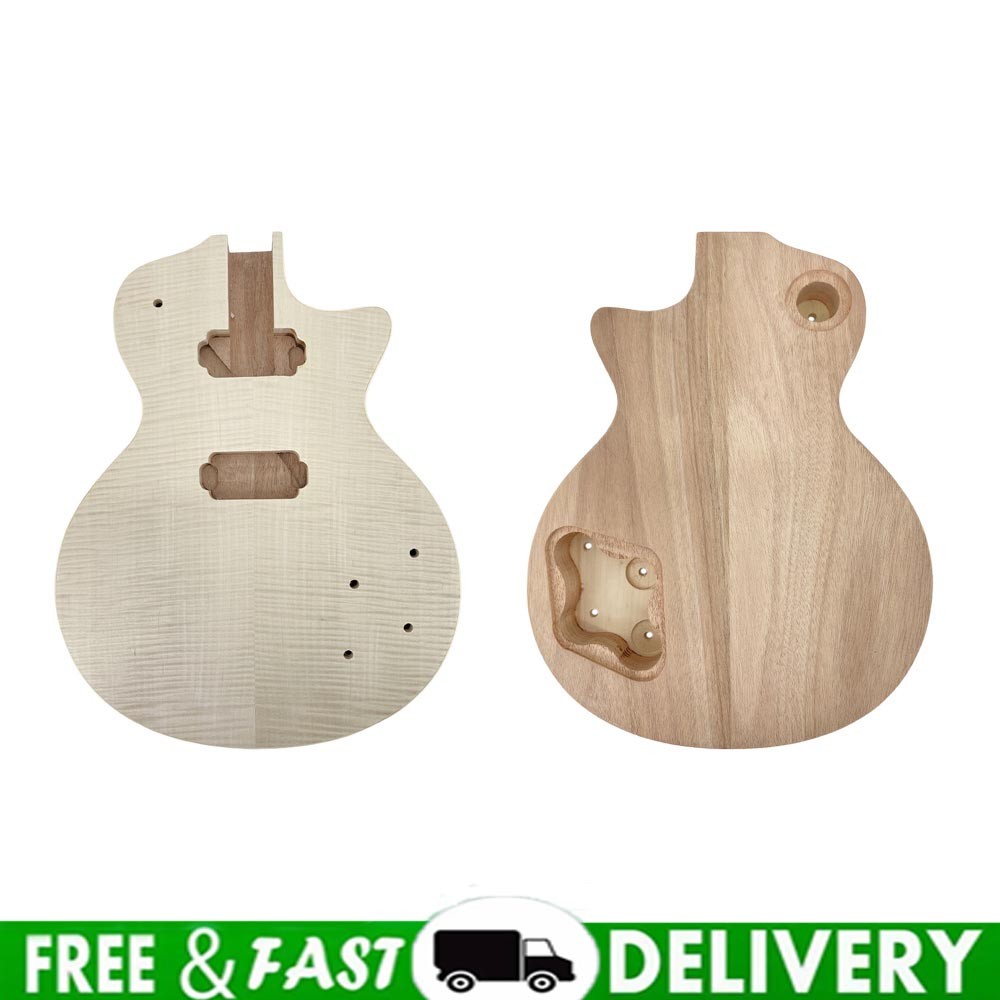 Unfinished Guitar Body Maple Mahogany Bottom Flame Maple Veneer Set in Style