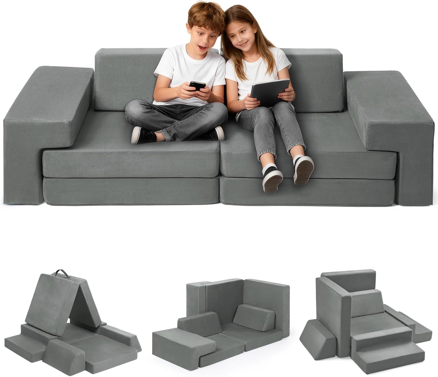 Modular Kids Play Couch Toddler Sectional Sofa Versatile Child Furniture