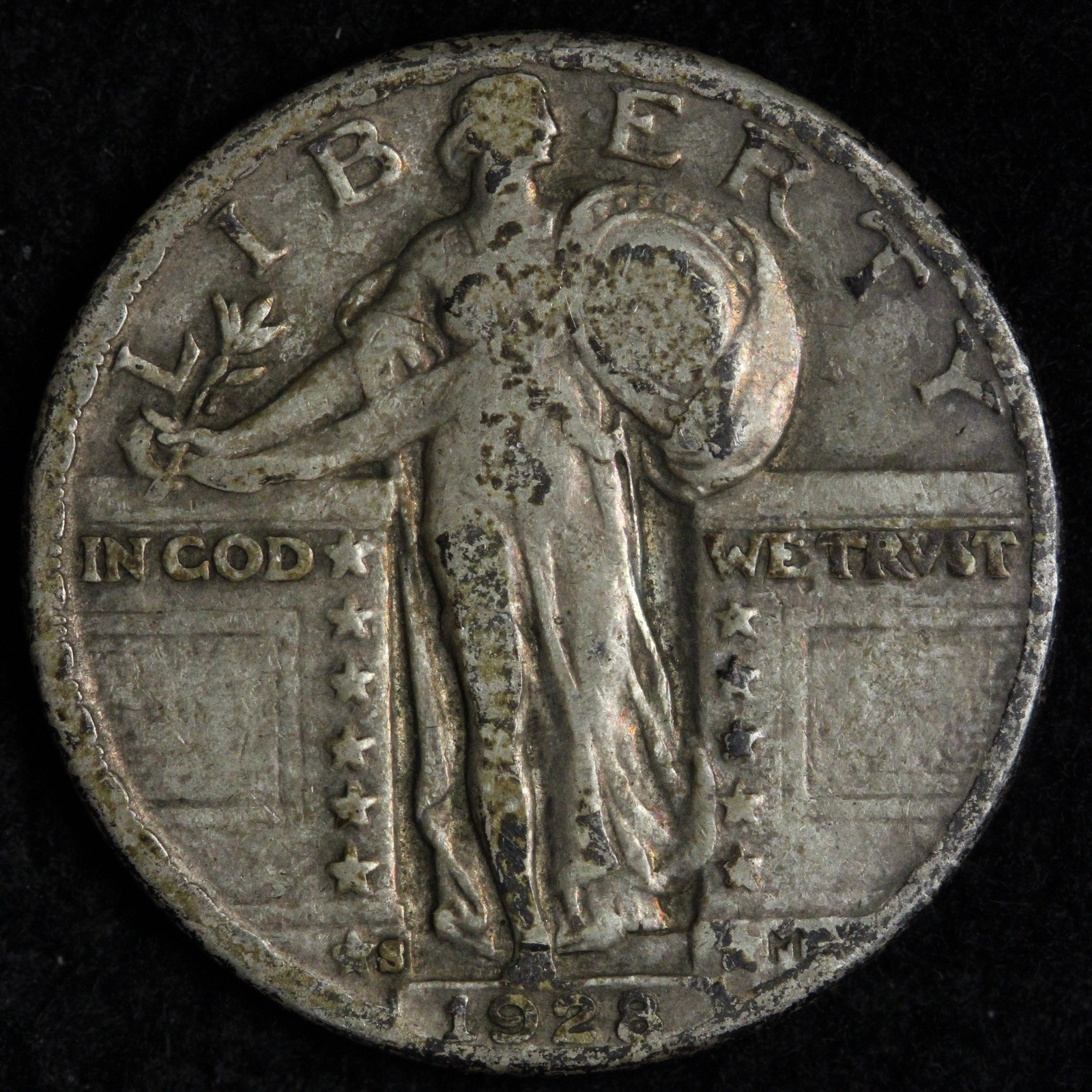 1928-S Standing Liberty Silver Quarter VF E292 TQWK