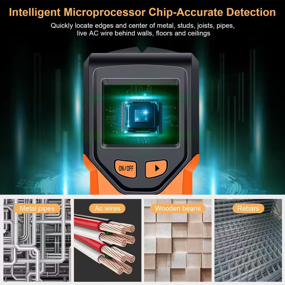 5 in 1 Stud Finder Tool with Intelligent Microprocessor Chip HD LCD Display for