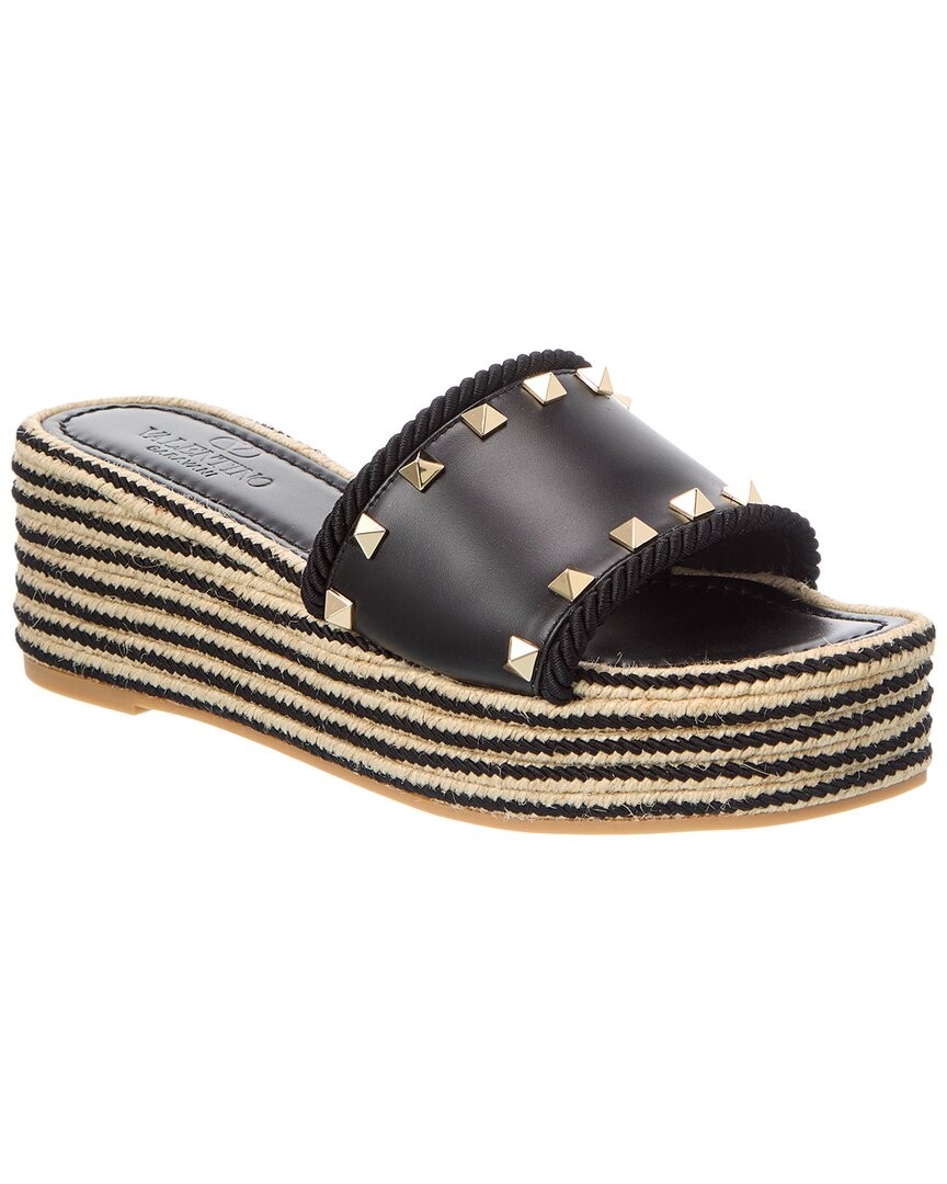 Valentino Rockstud 60 Leather Wedge Sandal Women's
