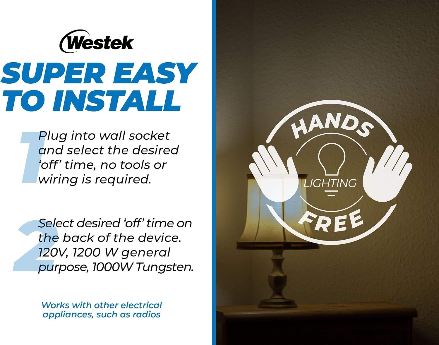 Motion Sensor Outlet Light Control, 2 Pack - 25ft Range