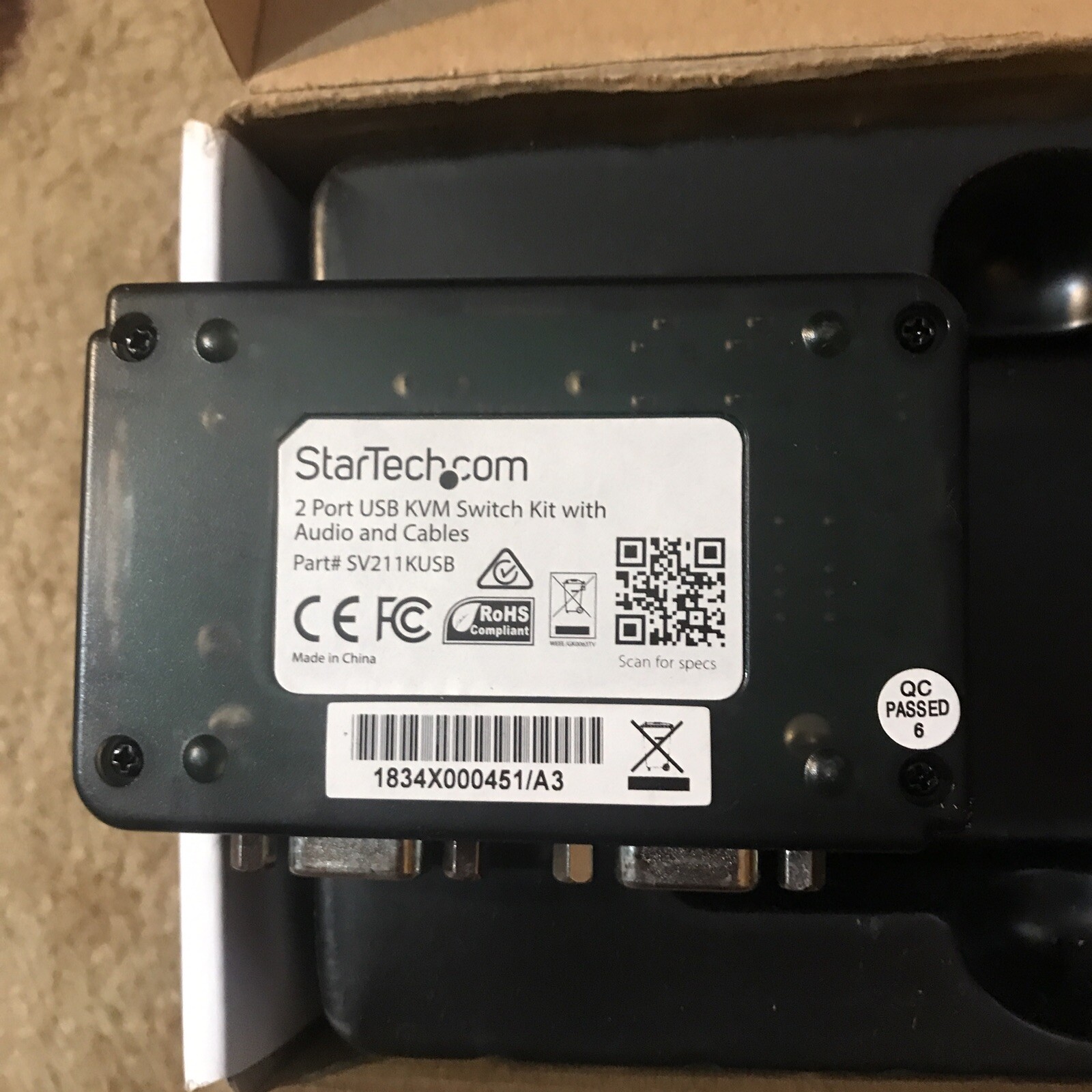 StarTech StarView 2 Port USB Micro KVM Switch SV211KUSB