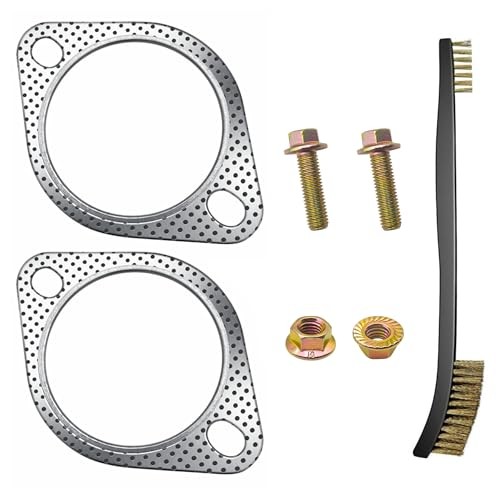 2 Pcs 3" Exhaust Gasket 2 Bolt for 3 Inch 2 x 3“ Exhaust Gasket & 4 x bolts