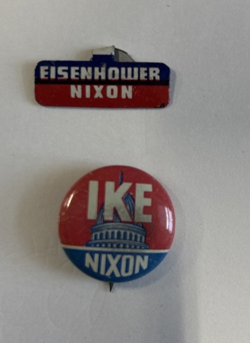 EISENHOWER/NIXON 1952 CAMPAIGN PIN LOT of 2