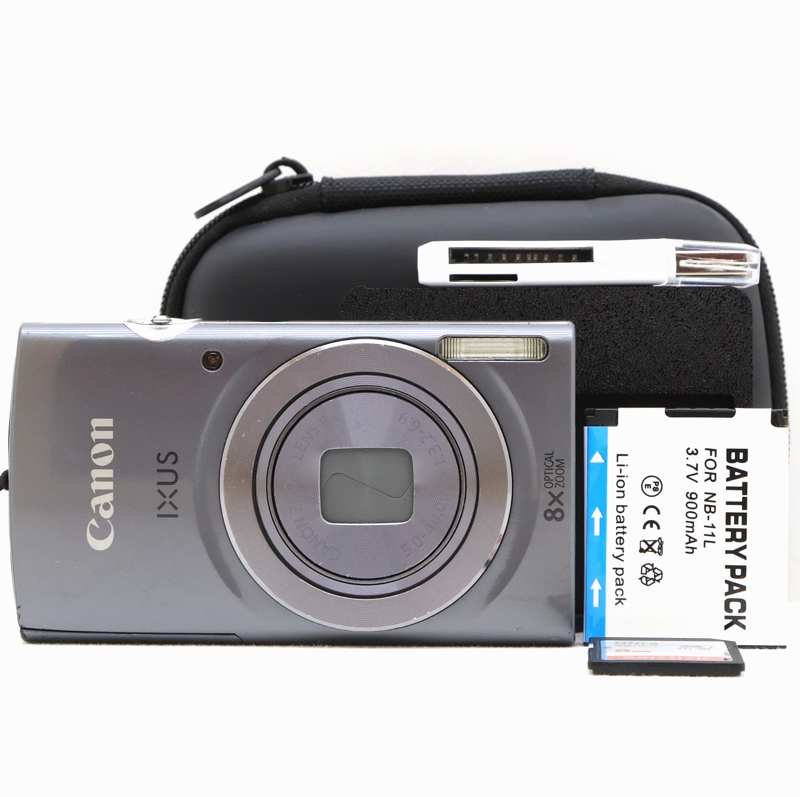 Canon IXUS 160 20.0MP Compact Digital Camera Grey Tested Complete Kit