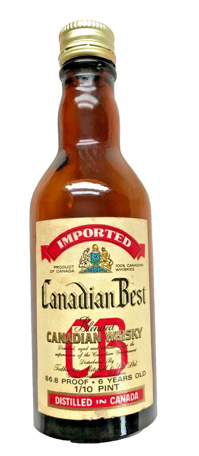 CB CANADIAN BEST WHISKY BOTTLE EMPTY to COMPLY WITH EBAY RULES & USPS SHIPPING