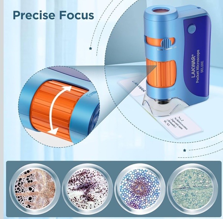 LAKWAR Mini Pocket Microscope 60x–120x, Portable Handheld, New & Sealed