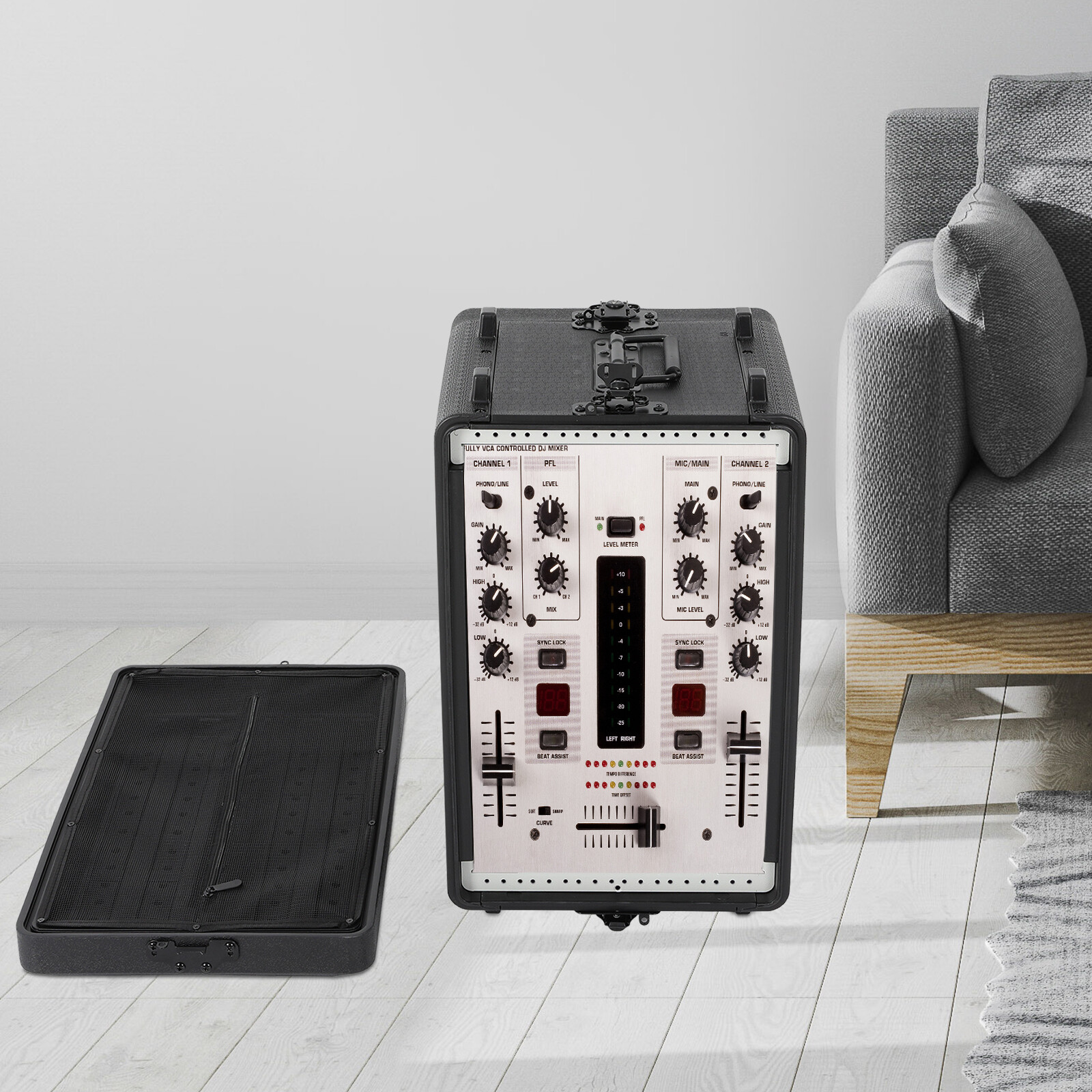 6u Rack Case Dust-proof With Microphone Storage Equalizers Amplifiers Speaker