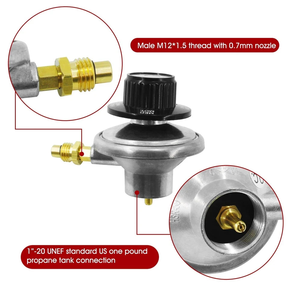 Propane Regulator Adjustable Low Pressure Camping Grill Valve