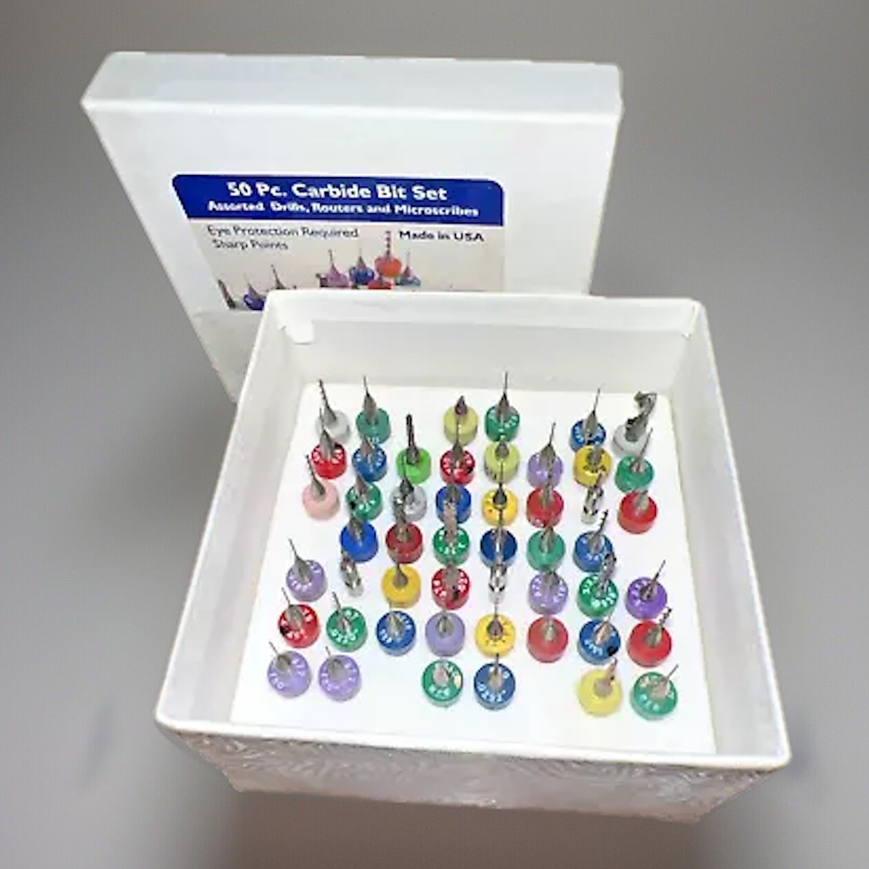 50 Piece Carbide Bit Set Made in USA Assorted Drill Router and Microscribe