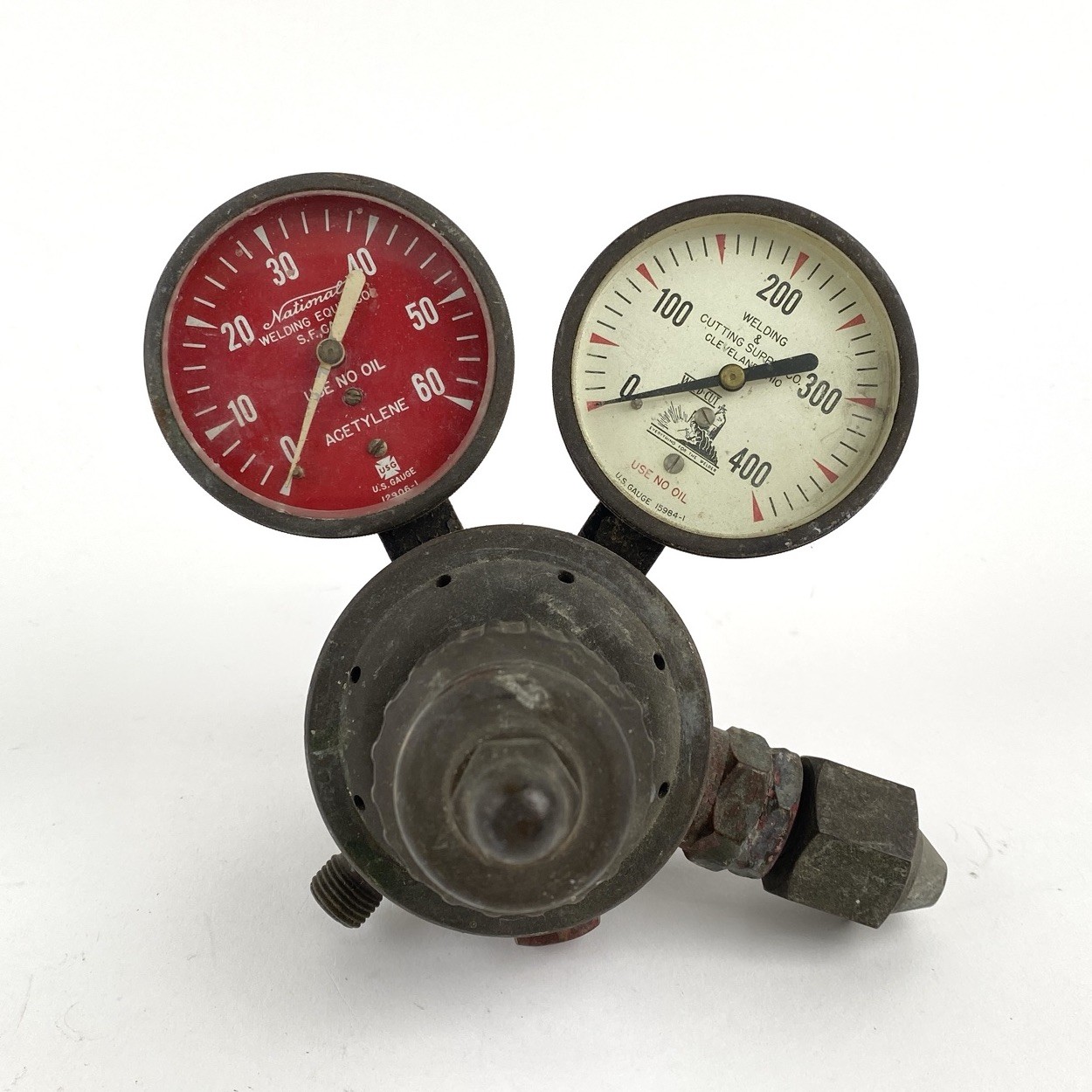 Vtg National Dual Welding US Gauge Acetylene Gas Pressure Regulator 60/400PSI