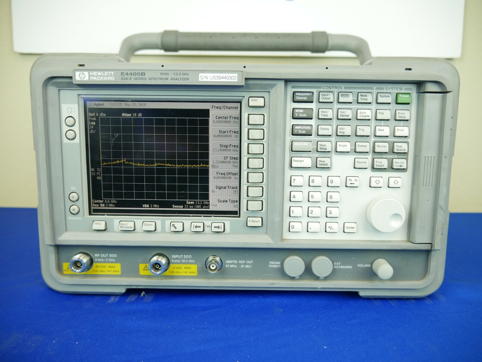 Agilent E4405B 9k-13.2GHz Spectrum Analyzer w/Tracking Generator