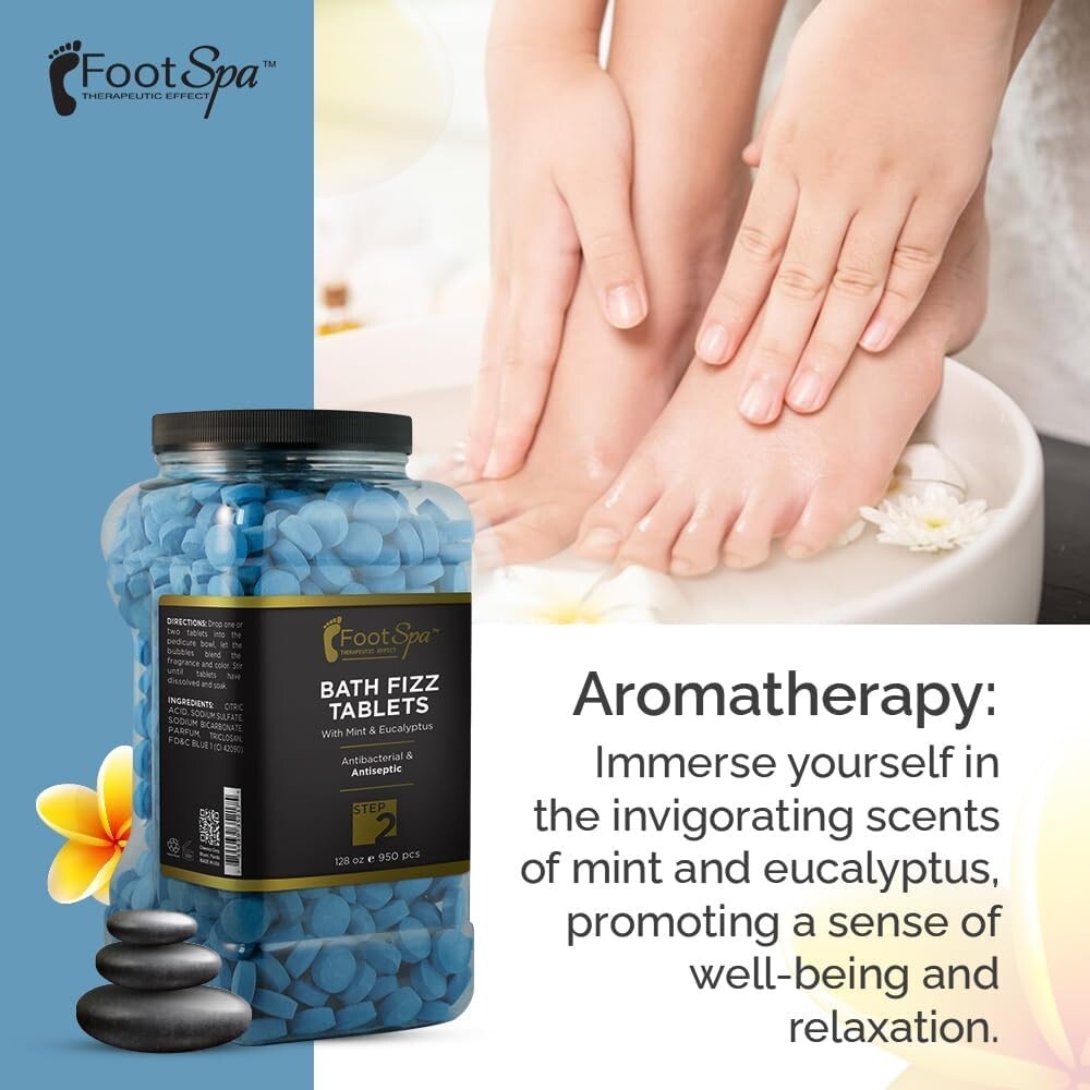 Foot Spa Bath Fizz Tablets Mint & Eucalyptus 950 Tablet