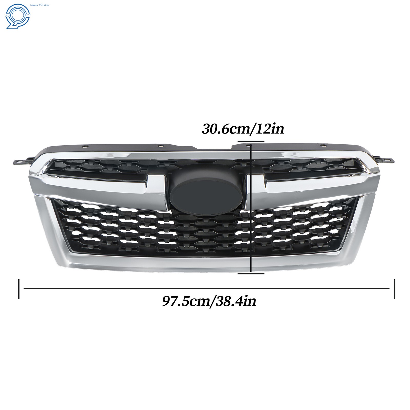 For Subaru Legacy 2013-14 Chrome+Blk Plastic Front Upper Bumper Grille Assembly